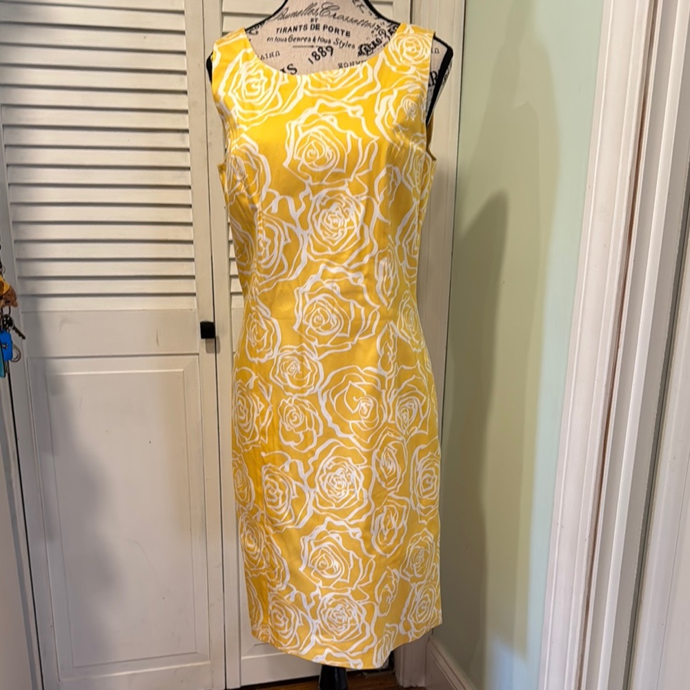Brooks Brothers Yellow Dress with White Roses/12